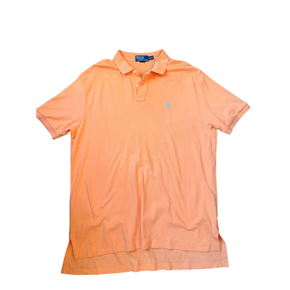 Polo Ralph Lauren Mens XL Orange Short Sleeve Interlock Cotton Polo Shirt